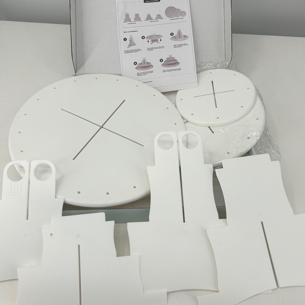 Sweet Creations by Good Cook Cake Pop and Cupcake Stand 3 Tier White Plastic - Picture 6 of 8